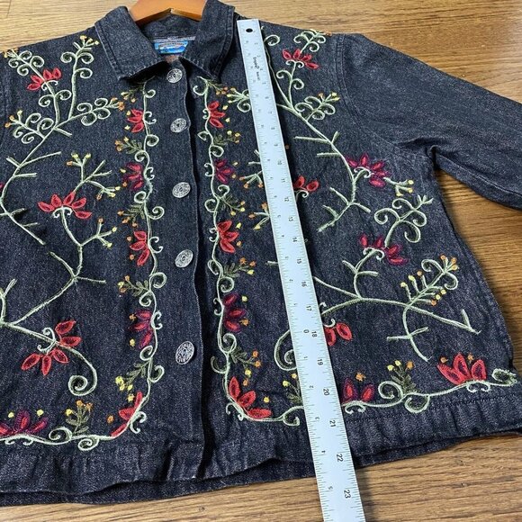 Shaver Lake Floral Embroidered Denim Jacket - Picture 12 of 12